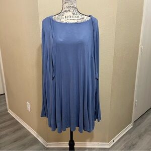 Lane Bryant Flowing Blue Tunic‎ Top
